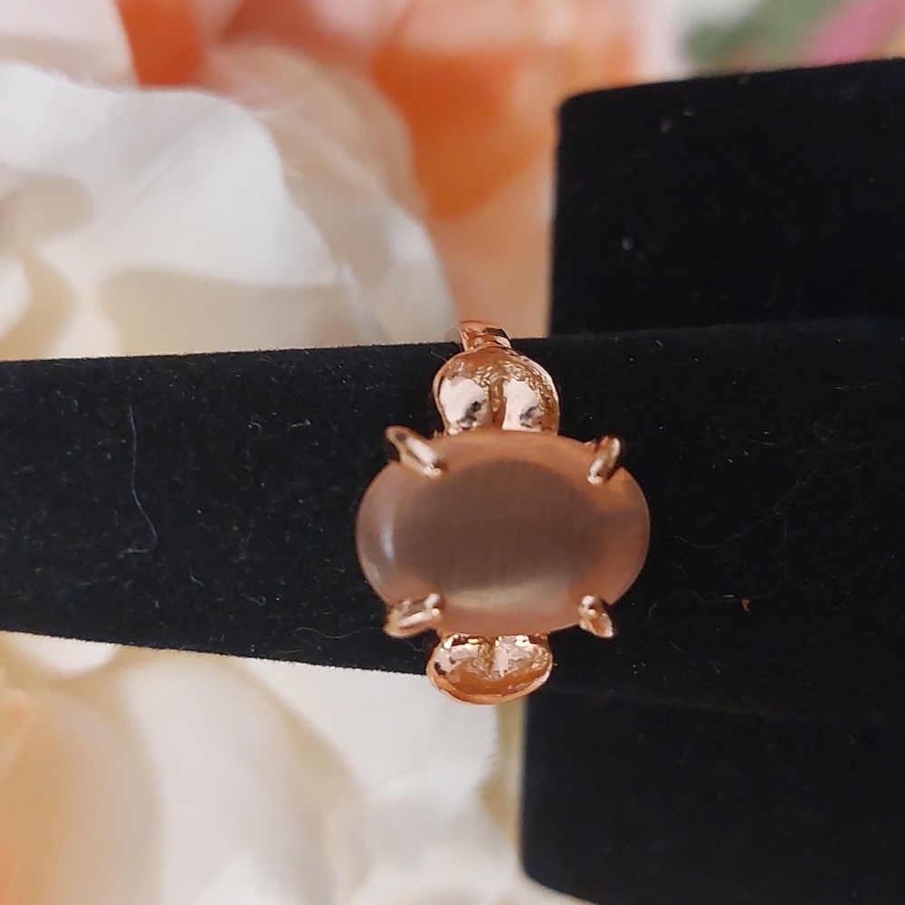 3/$20 Cats Eye Glass Rose Gold Fashion Ring - Size 7 1/2